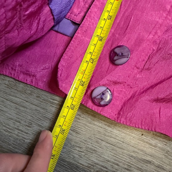 Cyclone Vintage 80s 90s Windbreaker Jacket Hot Pink Purple Neon XL - Picture 6 of 6